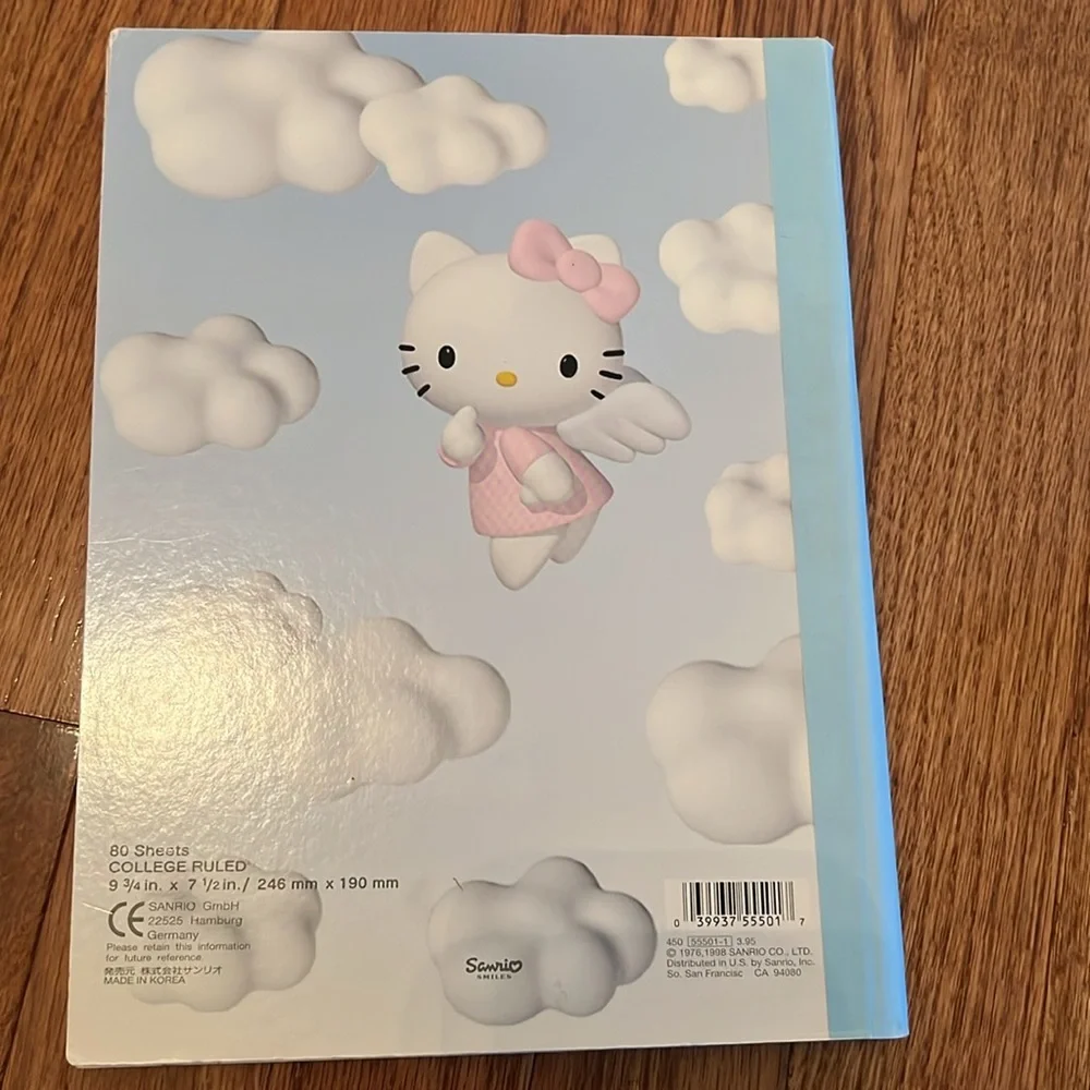 Hello Kitty Sanrio Vintage 2000s Clouds College Ruled Composition Notebook